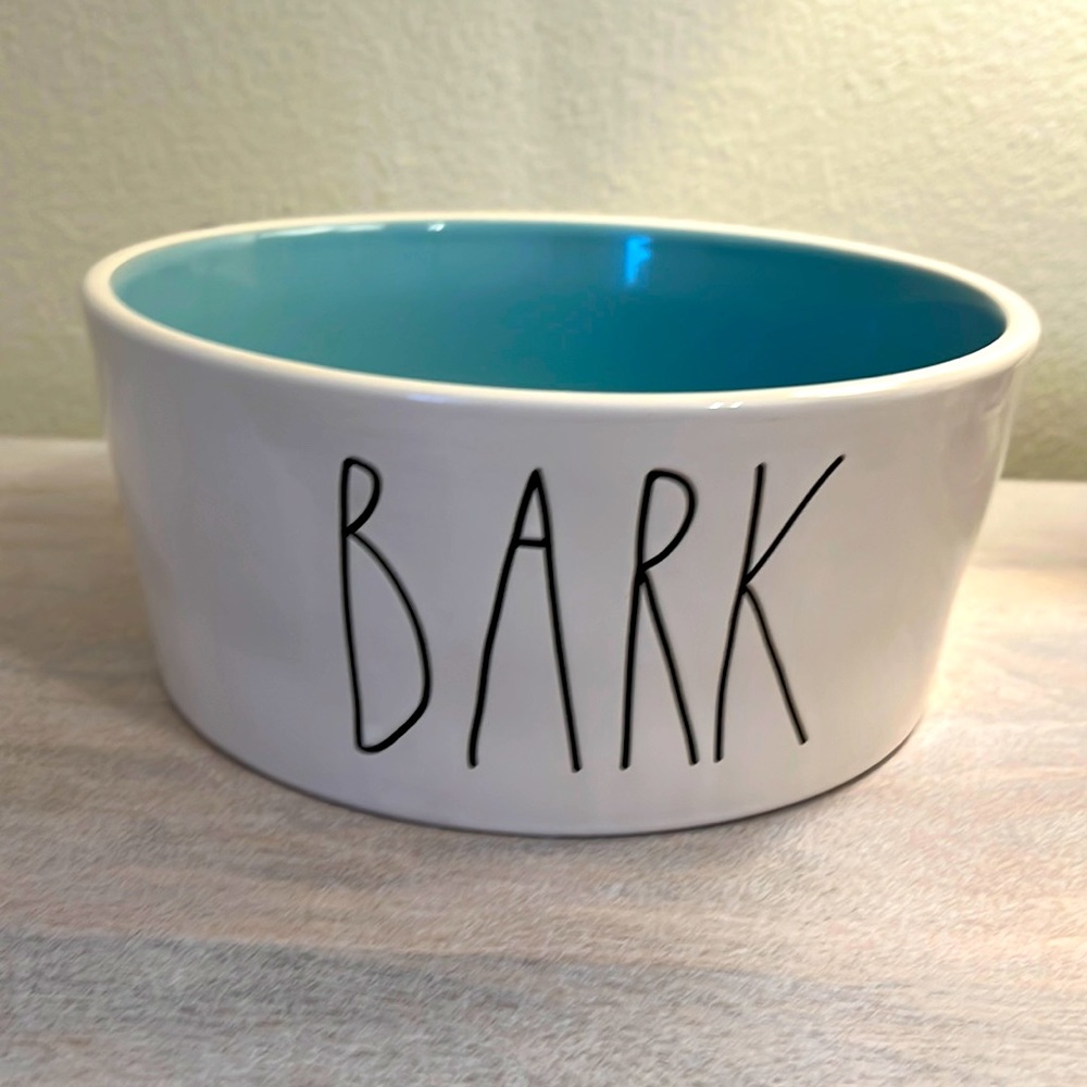 Rae Dunn Dog water or food bowl.